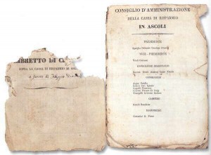 'Reperto' di un libretto del 1842